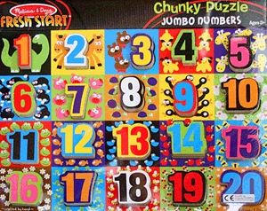 20 darabos fa puzzle - Számok