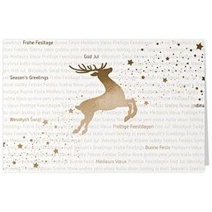 Arany rénszarvas képeslap