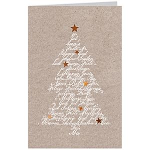 Tipografikus karácsonyfa képeslap