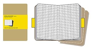 Moleskine füzetcsomag (kockás, nagy méretű, puhatáblás, barna, 3 darab/csomag)