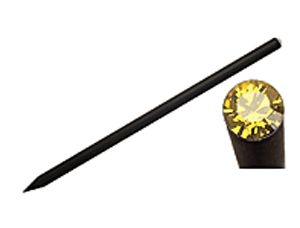 Fekete Swarovski kristállyal díszített ceruza (226 Light Topaz)