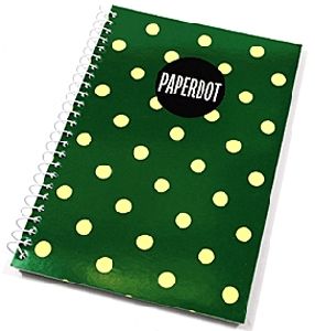 Pöttyös spirálfüzet (A5, zöld, kockás)