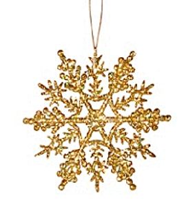 Arany hópehely karácsonyfadísz (3 db/csomag)