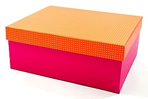 Díszdoboz (nagy méretű, rózsaszín-narancssárga)