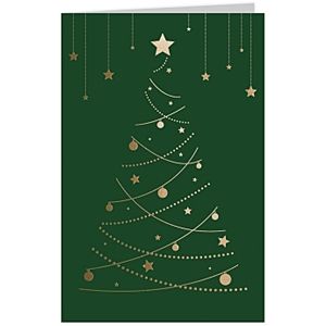 Arany fenyőfa képeslap - zöld alapon