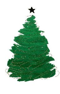 Zöld fenyőfa képeslap